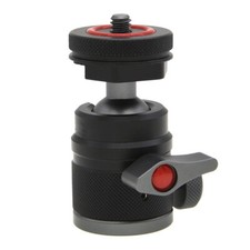 2in1 1/4" Screw Mount Cold Hot Shoe 360 Swivel Camera Tripod Mini Ball Head