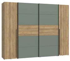 Armadio 2 ante scorrevoli e 2 ante battenti FAHDA, in laminato LAP 270x210x61 cm
