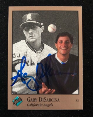 GARY DISARCINA 1992 LEAF STUDIO AUTOGRAPHED SIGNED AUTO BASEBALL CARD 144 ANGELS