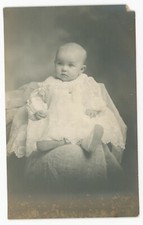 1900s RPPC Baby Wearing Dress Garment And Shoes Portrait Real Postcard