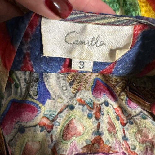 Camilla Franks Tassel Me Chiapas Dress Overlay Floral Embellished Silk Size 3 - Picture 16 of 18