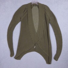 PRANA Cardigan Women's Small Olive Green Breathe Open Front Open Knit Sweater