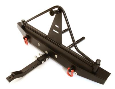 INTEGY CNC Machined Rear Bumper For Axial SCX-10 Crawler – Realistic Scale Model Part, Black, W/ 43mm Mount - View #7