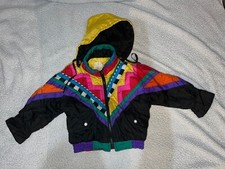 Vintage 80s 90s Retro Ski Jacket Snow Jacket Kid  s sz 4 All over Print