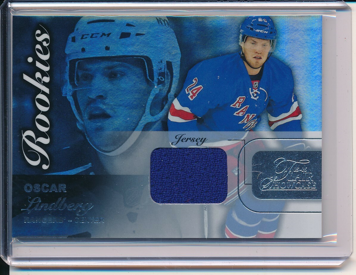RELIQUIA MAGLIA OSCAR LINDBERG 2015 16 FLEER FLAIR VETRINA FILA 0 POSTO 46 ROOKIES