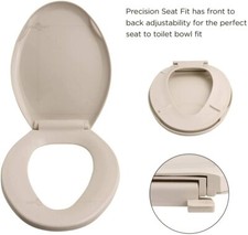 Bone Elongated Plastic Toilet Seat - Slow Close, Easy Remove