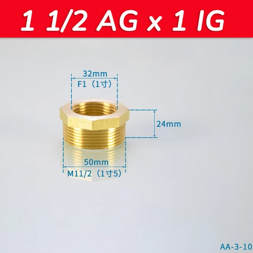 Gewindefittings aus Messing Reduzierstück Reduzierung AG auf IG 1/8 bis 2 Zoll - Bild 20 von 48