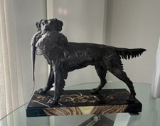 Jules Moigniez (1835-1894 - statue en régule d'un chien de chasse XIX eme