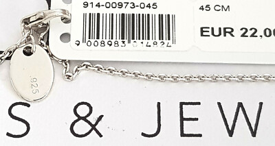 GOOIX KETTE Silber 925 er Halskette Ankerkette Karreekette Länge 45 cm NEU T5