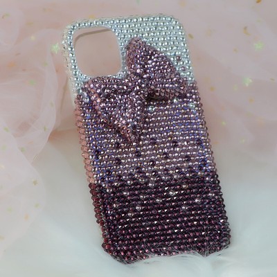 For iPhone 16 15 14 Plus 11 12 13 Case Sparkly Bling Diamond Gorgeous gradient