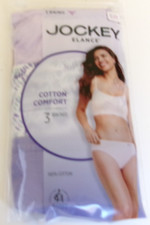 3 Jockey Elance Cotton Comfort Bikini Size 6 Multi-color Style 1489/504
