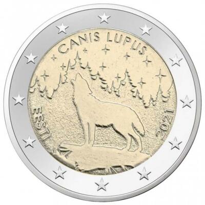 2021 Estonia   2 Euro Uncirculated UNC Coin - The Wolf