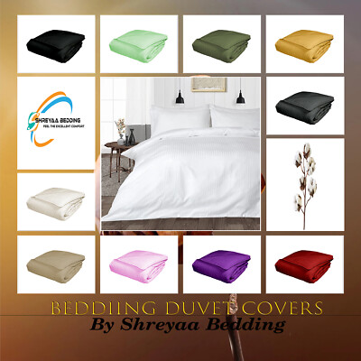 1000TC Ideal Egyptian Cotton Bed Duvet Set 3 PCs OR 5 PCs Full XL All Stripes