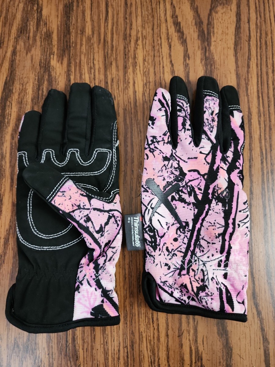 Thinsulate Soft Suede Riding Gloves Sm Fleece Lined 40G Cool Pink Black  Design