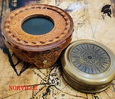 Nautical Brass Compass Vintage Pocket Compass Maritime Antique Collectible Gift