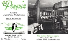 Marine Terrace Room Penguin Prime Rib House St. Petersburg Florida Postcard