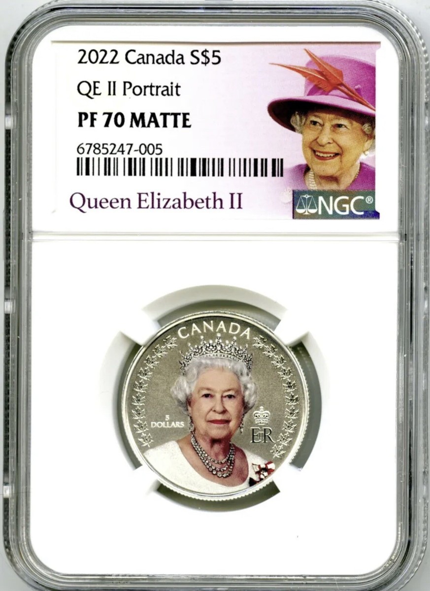 2022 $5 CANADA SILVER PROOF NGC PF70 MATTE QUEEN ELIZABETH II
