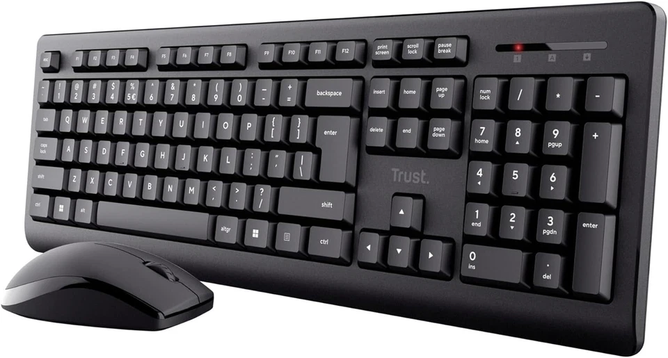 Set Tastiera e Mouse Wireless Trust Primo Senza Fili Computer Keyboard Pc QWERTY