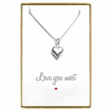Tiny Heart Necklace Dainty Heart Necklace,Sterling Silver Heart Necklace,Gifts