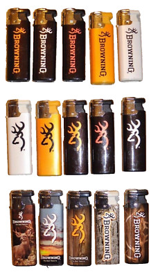 5 X BROWNING Refillable Torch Lighters Diff COLOR & DESIGNS) Without Gas