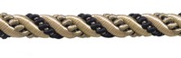 "Taupe Schwarz 7/16\" Dekorativer Seil Schnur Mitternachtswiese [Pro Yard]"