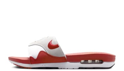 す*ず様 Nike AIR サンダル ホワイト/レッド NIKE AIR MAX 1 SLIDES SLIDE UNIVERSITY RED WHITE TECH FOAM DH0295