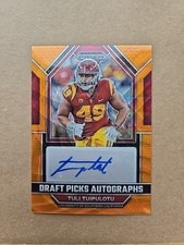 2023 Panini Draft Picks Autograph 11/75 Tuli Tuipulotu Orange Wave USC
