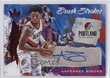 2022 Panini Court Kings Brush Strokes Ruby /49 Anfernee Simons #BR-ASP Auto 6ns