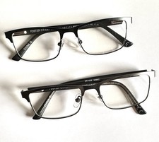 Lot of 2 Design Optics by Foster Grant Full Metal Square Reading Glasses 1.25