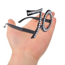 Black Reusable Party Decorative Glasses Sturdy Birthday Photo Booth Glasses Prop