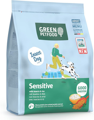 Green Petfood Insectdog Sensitive Hund Trockenfutter Insekten Reis 10kg