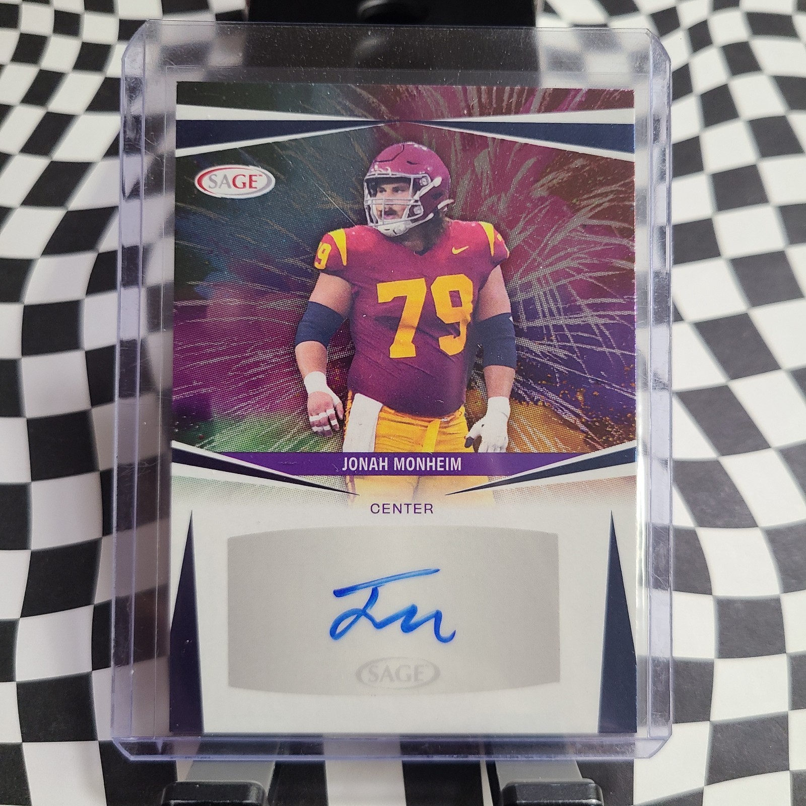 JONAH MONHEIM 2025 SAGE Blue Rookie RC Auto #A-JM6 | USC