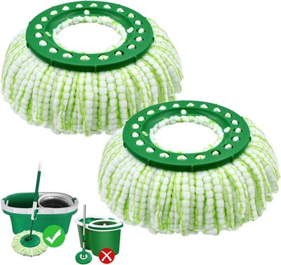 Tornado Spin Mop Head Compatible with Libman 2 Pack, Green & White 