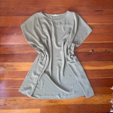 Twee Minimalist Grade & Gather Olive Green Oversized Shift Dress MEDIUM