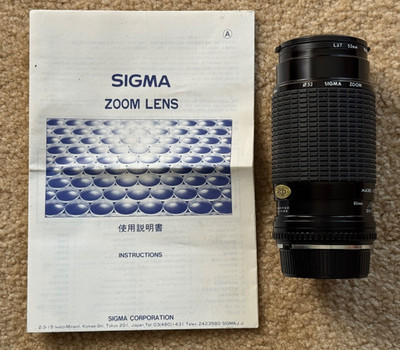 SIGMA 52 80-200mm f/1:45 5.6 Zoom Lens For Canon + Nikon Filter