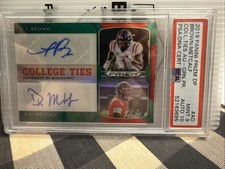 A.J. AJ BROWN / D.K. DK METCALF 2019 EMERALD GREEN PRIZM #5 /5 DUAL AUTO