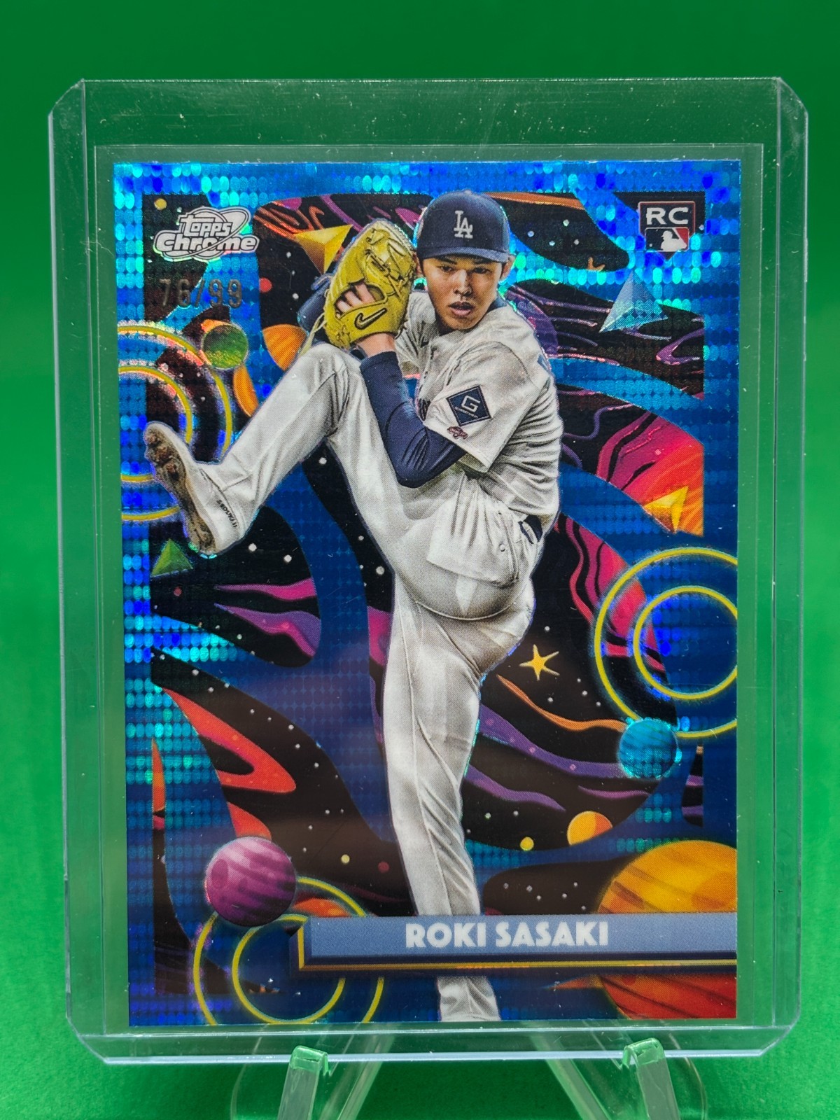 Roki Sasaki Blue Moon RC /99 2025 Topps Cosmic Chrome Los Angeles Dodgers #68