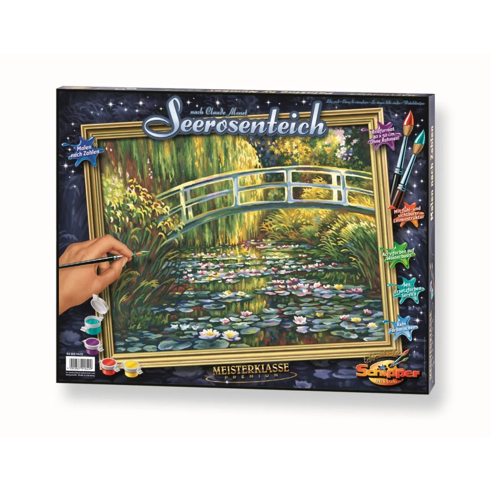 Seerosenteich nach Claude Monet Malen nach Zahlen Schipper 40x50 cm Landschaft - Bild 4 von 4