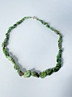 Rough Emerald Polished Nugget Vintage Necklace Sterling Clasp 18.5" — photo 1