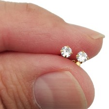 18K Yellow Gold Filled Tarnish-Free 3mm Cubic Zirconia CZ Stud Post Earrings