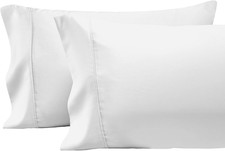 400 Thread Count Cotton Queen Pillowcases Pure White, 100 Long Staple