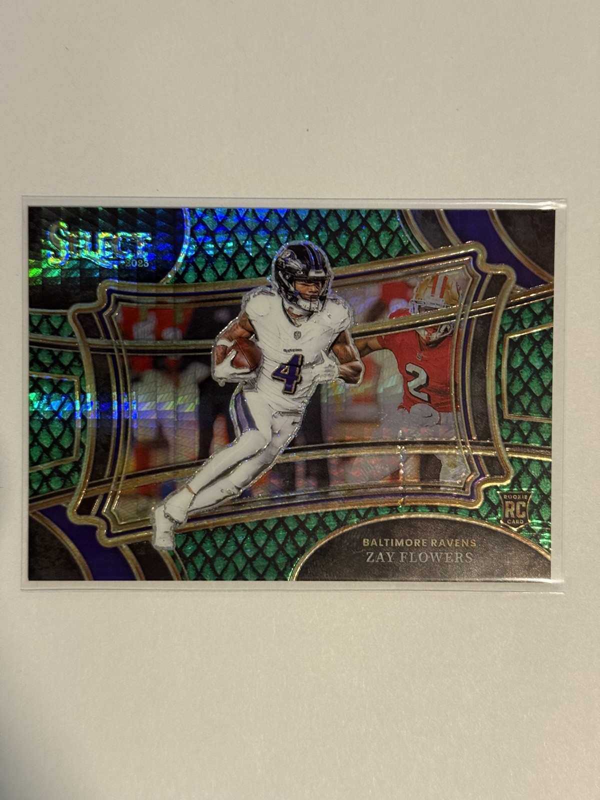2023 Panini Select - Zay Flowers -Field Level #308 Dragon Scale Prizm 45/70 (RC)