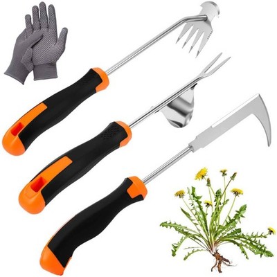 Stainless Steel Weeder Tool Set  4 Pack Handheld MultiPurpose Weed Remover