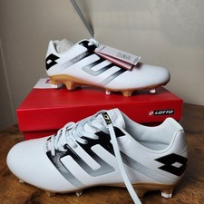 Lotto Maestro 300 V FG Soccer Shoes Size 12 White Black Gold Mens Unisex Cleats