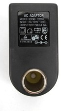Car Cigarette Adapter to Wall Outlet AC Inverter 110/120v 12v DC 500mA 6VA