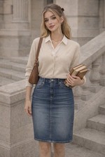 BANANA REPUBLIC Denim Jean Skirt Womens 4 Y2K 90s Soft Academia Cottagecore NWT