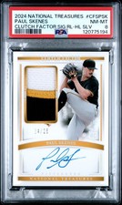 2024 NATIONAL TREASURES CLUTCH FACTOR SIG RELICS #PSK PAUL SKENES 24/25 PSA 8