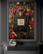 Parfum Flasche Leinwand Bild Coco Farbig Dekoration Luxus Lifestyle Motivation