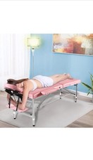 Saloniture SAL-TABLE-125-PNK Folding Massage Table - Pink
