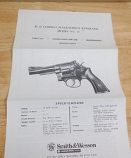 Smith Wesson K-38 Combat Masterpiece Model 15 Owners Manual Sw 1029 Smith Wesson K-38 Combat Masterpiece Model 15 Owners Manual Sw 1029